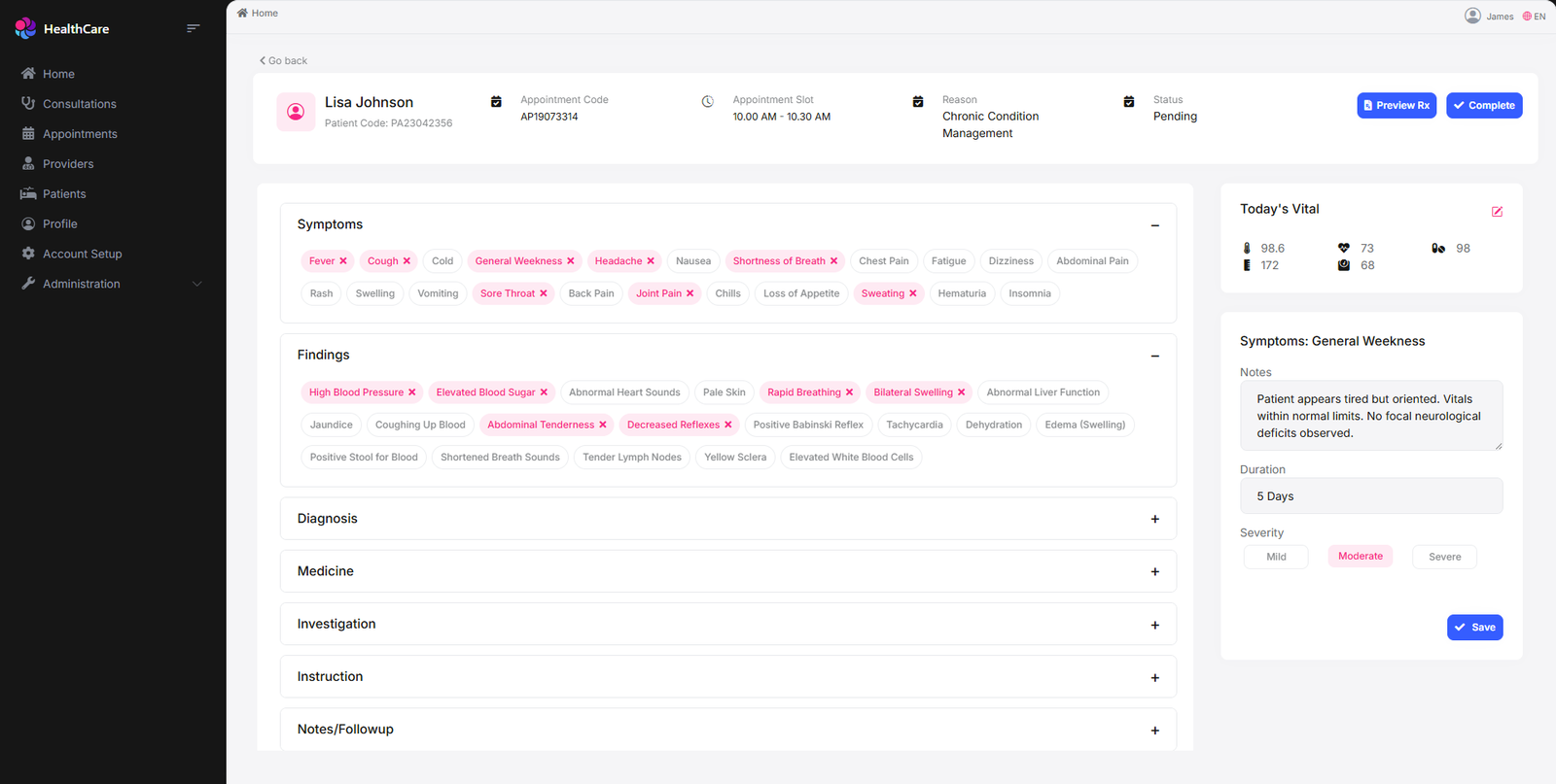 Healthcare Dashboard
